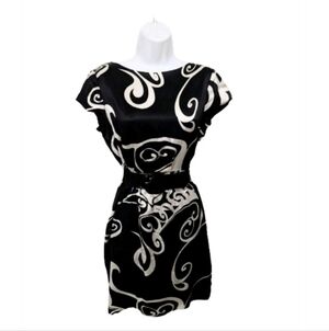 Yanak For Bebe Silk Blend Mini Dress M Wide Belt 90s Y2K Grunge Whimsigoth #5555